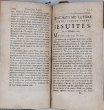 PASCAL Blaise "Les Provinciales ou les Lettres écrites par Louis de Montalte à un provincial de ses amis et aux RR. PP. Jésuites. Huitième édition, dans laquelle on a ajouté la Lettre d'un Avocat du Parlement à un de ses Amis"