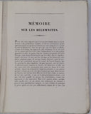 DUCROTAY de BLAINVILLE Henri-Marie "Mémoire sur les Bélemnites considérées Zoologiquement et Géologiquement"