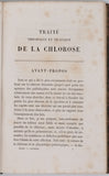 NONAT Auguste "Traité théorique et pratique de la chlorose - Avec une étude spéciale sur la chlorose des enfants"