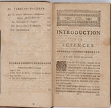 FORMEY Jean-Henri Samuel "Introduction générale aux sciences, avec les conseils pour former une bibliothèque peu nombreuse mais choisie. Cinquième édition, corrigée et augmentée d'un article des livres de commerce"