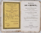 VERGNAUD Armand-Denis "Manuel de Chimie ou précis élémentaire de cette science dans l'état actuel de nos connaissances suivi d'un Dictionnaire de Chimie par M. Riffault"
