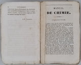 VERGNAUD Armand-Denis "Manuel de Chimie ou précis élémentaire de cette science dans l'état actuel de nos connaissances suivi d'un Dictionnaire de Chimie par M. Riffault"