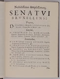 JOCQUET Joannes, DE HULLEGARDE Paulus, FABRI Ludovicus, DE LAU Joannes "PHARMACOPOEIA BRUXELLENSIS : JUSSU AMPLISSIMI SENATUS EDITA"