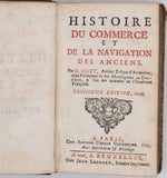 HUET Pierre-Daniel "Histoire du commerce et de la navigation des Anciens - Troisième édition revue" [Reliure armoriée]