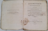 MONGE Gaspard "Géométrie Descriptive - Leçons données aux Écoles Normales, l'an 3 de la République"