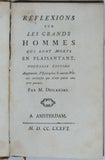 BOUREAU-DESLANDES André-François "Réflexions sur les grands hommes qui sont morts en plaisantant. Nouvelle édition. Augmentée d'Épitaphes & autres Pièces curieuses qui n’ont point encore parues"