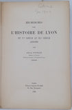 COVILLE Alfred "Recherches sur l'histoire de Lyon du Vme siècle au IXme siècle (450-800)"