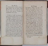 [Anonyme] [de LIGNAC Louis-François] "De l'homme et de la femme, considérés physiquement dans l'état du mariage" [2 volumes]