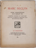 [Collectif] "Marc Seguin - Fêtes annonéennes du 10 juillet 1923 - Comptes rendus et discours publiés sous le patronage du Comité Marc Seguin. Bois gravés par P. Burnot"