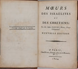 FLEURY Claude (Abbé) "Mœurs des Israélites et des Chrétiens - Nouvelle édition"