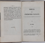 MANAVIT Augustin "Précis des cérémonies papales, ou description du cérémonial usité aux Chapelles, Messes, Vêpres, et aux offices de la Semaine sainte"