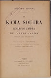 LAMAIRESSE Pierre-Eugène "THÉOLOGIE HINDOUE - LE KAMA SOUTRA - RÈGLES DE L'AMOUR DE VATSYAYANA (MORALE DES BRAHMANES)"