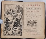 P.B....  [BOUHOURS Dominique] [gravure de Schoonebeck] "PENSÉES INGÉNIEUSES DES ANCIENS ET DES MODERNES"