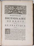 Anonyme [BRILLON Pierre Jacques] "NOUVEAU DICTIONNAIRE CIVIL ET CANONIQUE DE DROIT ET DE PRATIQUE CONTENANT LES ÉTYMOLOGIES, DÉFINITIONS & PRINCIPES DU DROIT FRANÇOIS & DE LA PROCEDURE SUR LES MATIERES CIVILES, CRIMINELLES & BENEFICIALES"