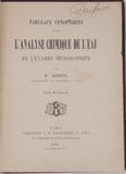 GOUPIL Paul "TABLEAUX SYNOPTIQUES POUR L'ANALYSE DE L'EAU ANALYSE CHIMIQUE"