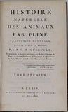 GUEROULT Pierre-Claude-Bernard [PLINE] "HISTOIRE NATURELLE DES ANIMAUX par PLINE, traduction nouvelle, avec le texte en regard"