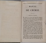 RIFFAULT Jean "Manuel de Chimie ou précis élémentaire de cette Science dans l'état actuel de nos connaissances"