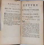 PASCAL Blaise "LES PROVINCIALES OU LETTRES ÉCRITES PAR LOUIS DE MONTALTE A UN PROVINCIAL DE SES AMIS ET AUX RR. PP. JESUITES Huitième édition, dans laquelle on a ajouté la Lettre d'un Avocat du Parlement à un de ses Amis"