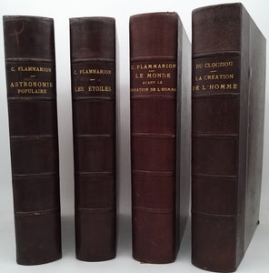 FLAMMARION Camille et DU CLEUZIOU Henri, BELLE RÉUNION DE 4 VOLUMES DE VULGARISATION SCIENTIFIQUE DU XIXe en reliures identiques et bien illustrés