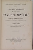 CHESNEAU Gabriel "Principes théoriques et pratiques d'analyse minérale"