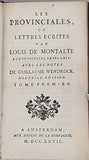 PASCAL Blaise "Les Provinciales ou Lettres écrites par Louis de Montalte à un Provincial de ses amis avec les notes de Guillaume Wendrock - Nouvelle édition"