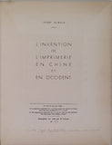 ALIBAUX Henri "L'Invention de l'Imprimerie en Chine et en Occident"