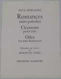 VERLAINE Paul [Illustrations LYDIS Mariette] "Romances sans paroles - Chansons pour Elle - Odes en son honneur"