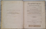 MONGE Gaspard "Géométrie Descriptive - Leçons données aux Écoles Normales, l'an III de la République"