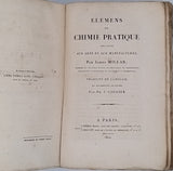 MILLAR James "Elémens de Chimie Pratique appliquée aux arts et aux manufactures - traduits de l'anglais et augmentées de notes par Ph. J. COULIER"