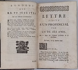 PASCAL Blaise "Les Provinciales ou les Lettres écrites par Louis de Montalte à un provincial de ses amis et aux RR. PP. Jésuites. Nouvelle édition plus exacte et plus correcte qu'aucune des précédentes."