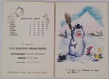 BARBEROUSSE [Illustrateur] "Comment on s'enrhume entre chats et souris" [Plaquette publicitaire Calendrier 1963]