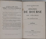 COURTOIS Alphonse "Traité élémentaire des Opérations de Bourse et de Change"