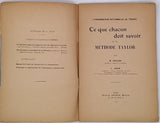 ENSLEN M., ANGE Louis "Ce que chacun doit savoir de la Méthode Taylor"