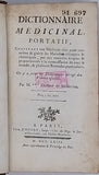 [Anonyme] [GUYOT Jean] "Dictionnaire médicinal portatif Contenant une méthode sûre pour connoître & guérir les Maladies critiques & chroniques, par des remèdes simples & proportionnés à la connoissance de tout le monde ; & plusieurs remèdes particuliers"