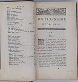 [Anonyme] [GUYOT Jean] "Dictionnaire médicinal portatif Contenant une méthode sûre pour connoître & guérir les Maladies critiques & chroniques, par des remèdes simples & proportionnés à la connoissance de tout le monde ; & plusieurs remèdes particuliers"