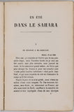 FROMENTIN Eugène "Un été dans le Sahara"