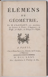 CLAIRAUT Alexis Claude "Elémens de Géométrie"