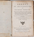 [Collectif] "Abrégé du Dictionnaire de l'Académie Françoise" (2 volumes)