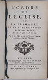 BERNARD d'ARRAS (Père Capucin) "L'Ordre de l'Eglise ou la primauté et subordination ecclésiastique selon Saint Thomas"