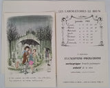 PEYNET [Illustrateur] "Comment s'enrhument les amoureux de Peynet" [Plaquette publicitaire Calendrier 1962 INCOMPLET]