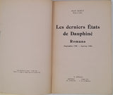 EGRET Jean "Les derniers Etats de Dauphiné - Romans (Septembre 1788 - Janvier 1789)"