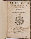 [Collectif] "Arrêt de la Cour de Parlement du Dauphiné du 22 de Novembre 1590"