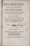 FABRE Pierre "Recherches sur la nature de l'Homme, considéré dans l'état de santé et dans l'état de maladie"