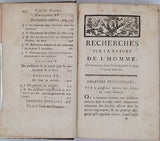 FABRE Pierre "Recherches sur la nature de l'Homme, considéré dans l'état de santé et dans l'état de maladie"