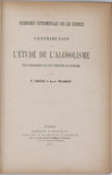 CADÉAC Célestin, MEUNIER Albin "Recherches expérimentales sur les essences. Contribution à l'étude de l'alcoolisme - Etude physiologique de l'eau d'arquebuse ou vulnéraire"