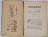 BRUN-DURAND Justin "Le fieus de Mons. Levesque et Conte al Chatel de Crest - Document du XIIIe siècle commenté, annoté et publié par J. Brun-Durand"