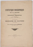 PERROSSIER Cyprien [Chanoine] "Statistique biographique de la Drôme d'après le Dictionnaire Biographique de ce département par M. J. Brun-Durand mis en regard de la Biographie du Dauphiné de M. Rochas"