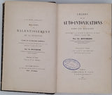 BOUCHARD Charles "Leçons sur les auto-intoxications dans les maladies professées à la Faculté de Médecine de Paris pendant l'année 1885"