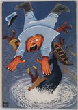 MOAL LIC [Illustrateur] "Comment on s'enrhume à la mer en 12 images de Moal Lic" [Plaquette publicitaire Calendrier 1958 COMPLET]