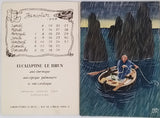 MOAL LIC [Illustrateur] "Comment on s'enrhume à la mer en 12 images de Moal Lic" [Plaquette publicitaire Calendrier 1958 COMPLET]